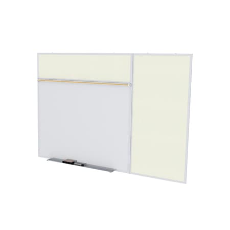 Ghent Combo Whiteboard/Bulletin, Mag Por/Vnyl, Styl B, 4 ft H x 12 ft W, Ivory SPC412B-V-185